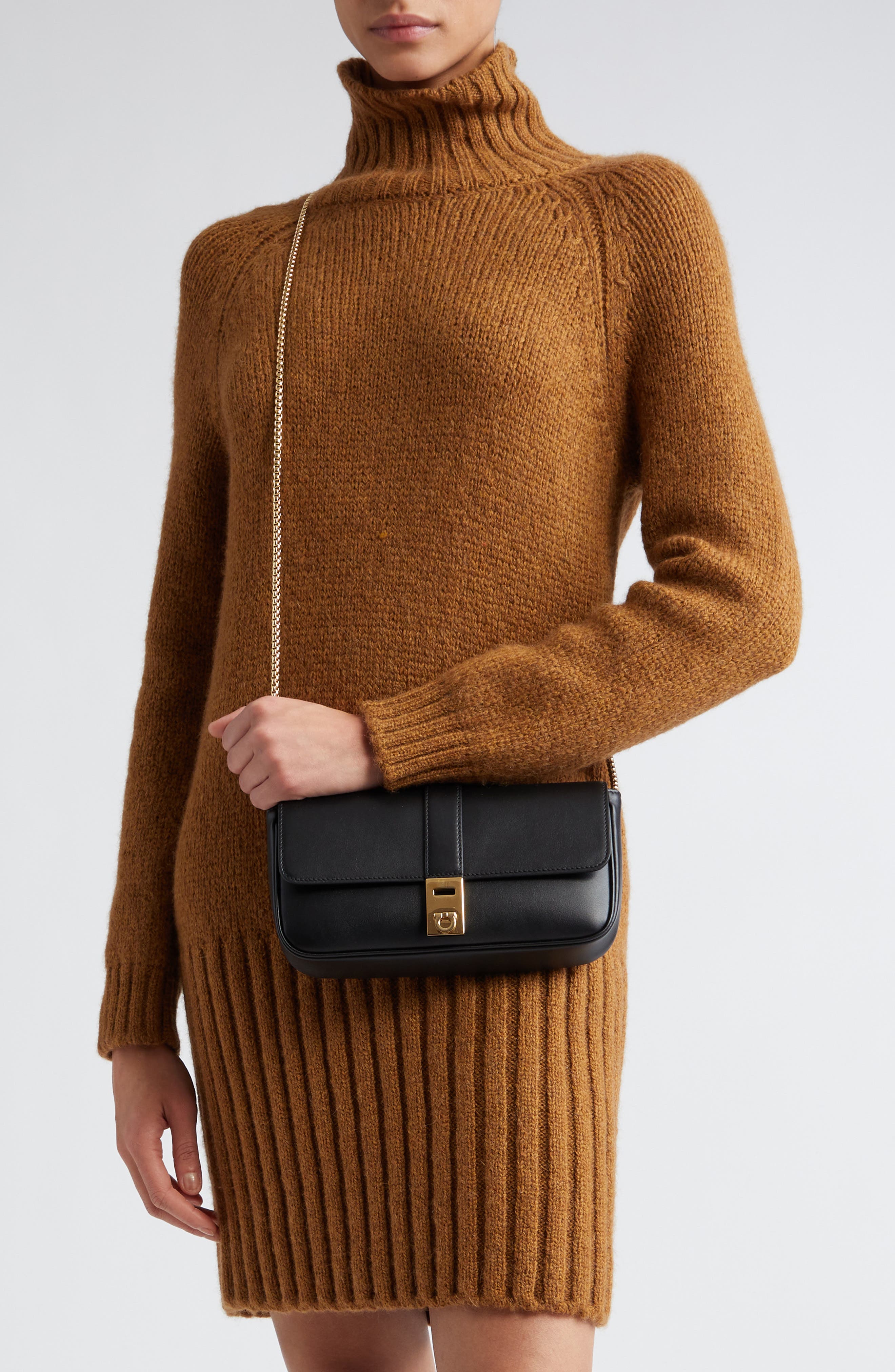 FERRAGAMO Archive Gancini Flap Crossbody Bag, Alternate, color, 