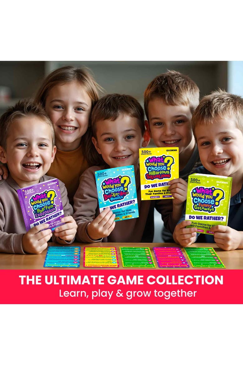 What Would You Choose? Trivia and Card Games for Kids & Family, Alternate, color, Hilarious Situations Set Of 4