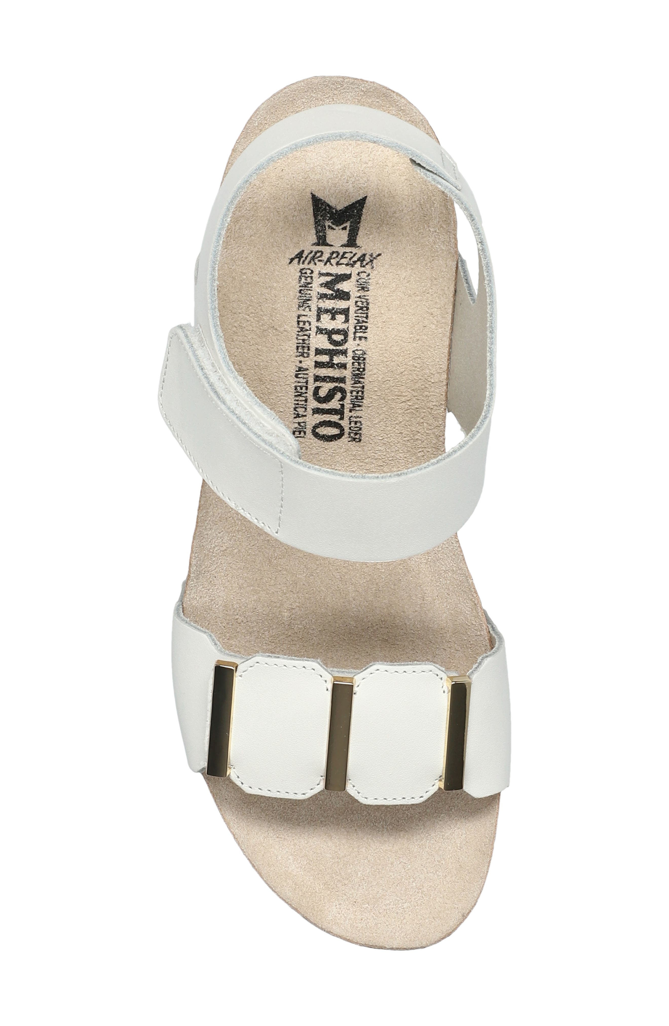 Mephisto Leonore Ankle Strap Sandal, Alternate, color, White