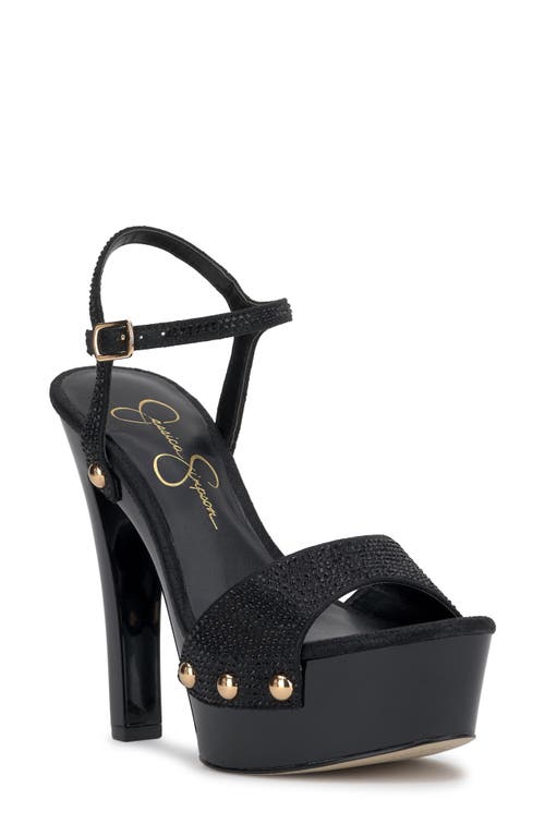 Jessica Simpson Calenta Ankle Strap Platform Sandal in Black/black 