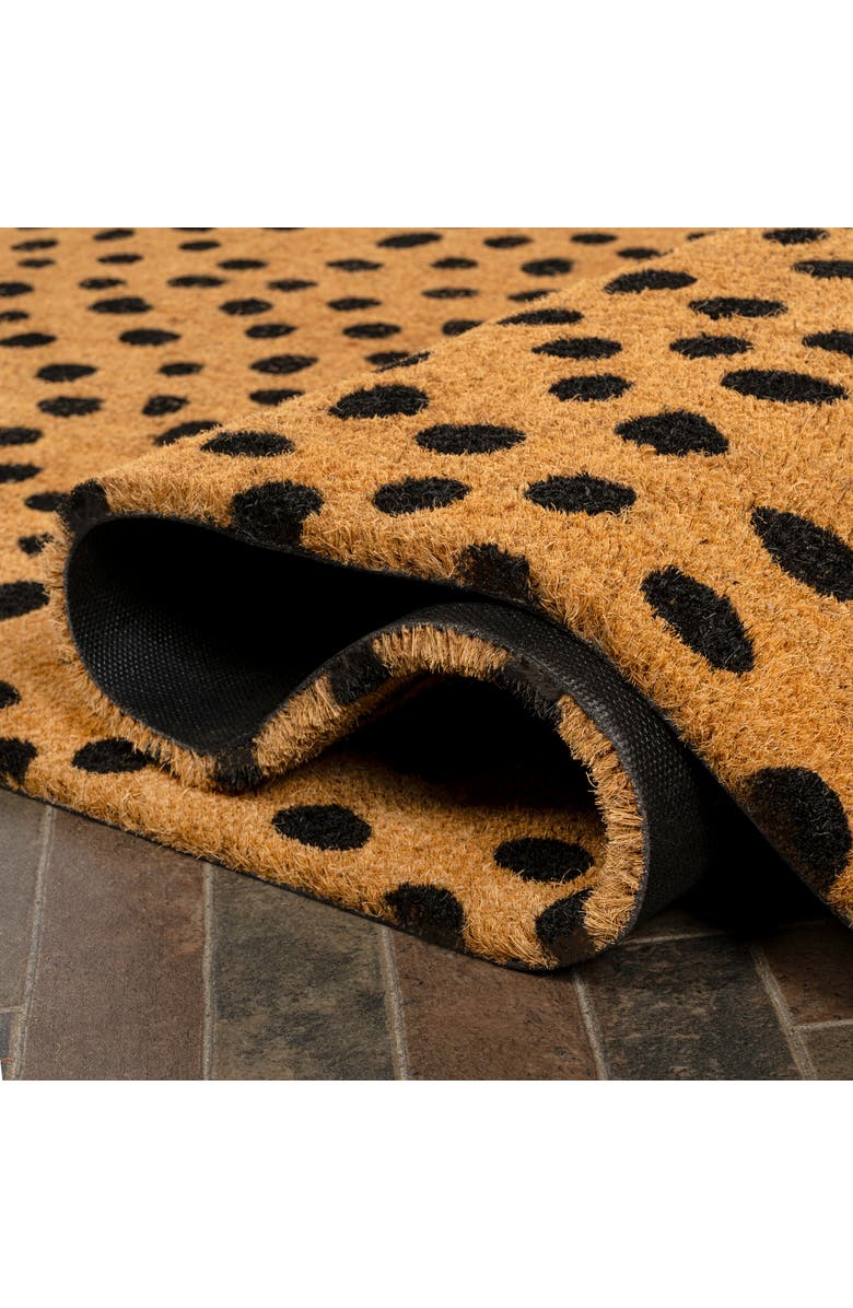 JONATHAN Y Peater Classic Casual Commerical Natural Coir Indoor/Outdoor Mat, Alternate, color, Natural Black Dot