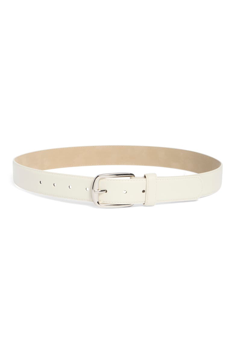 Faux Leather Belt, Main, color, BONE