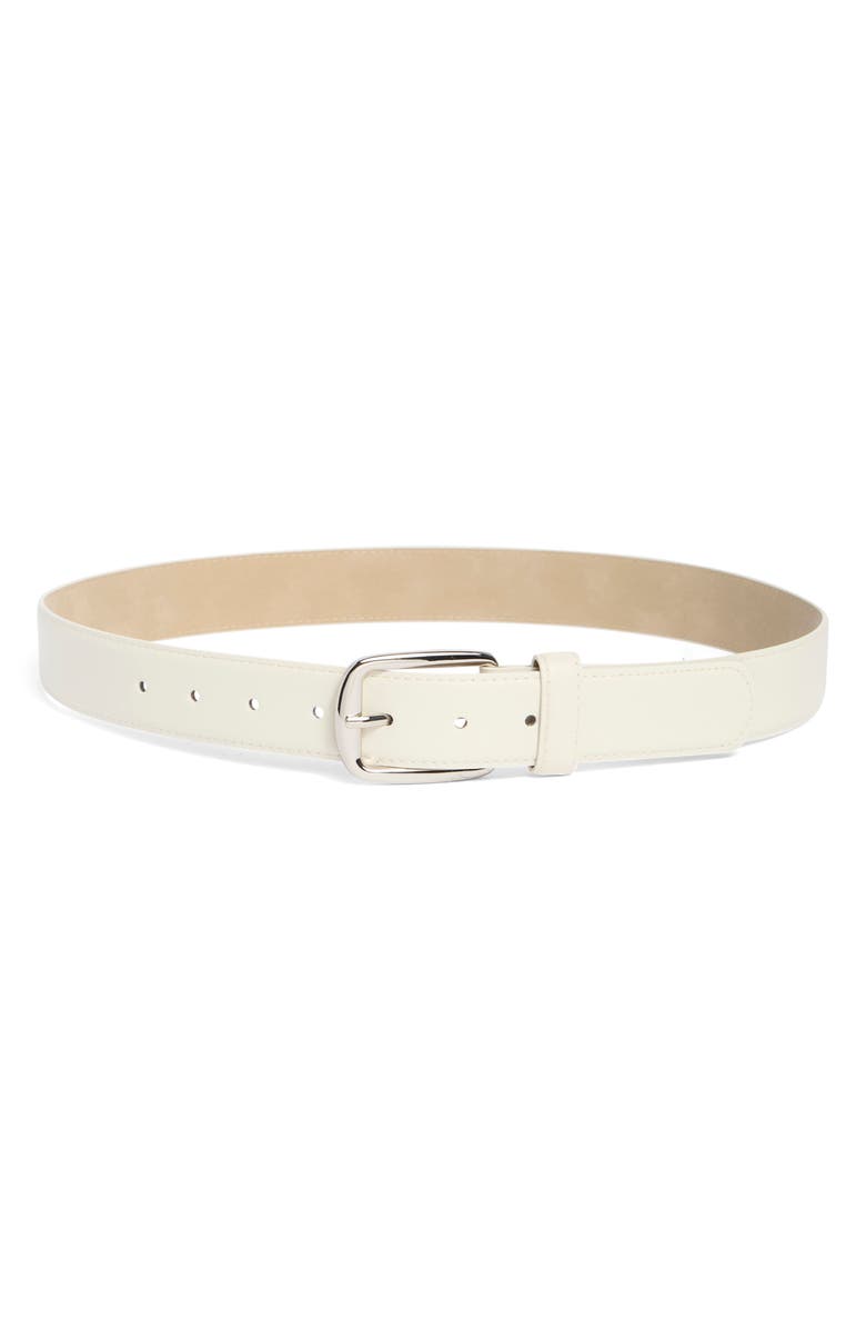 Steve Madden Faux Leather Belt, Main, color, Bone