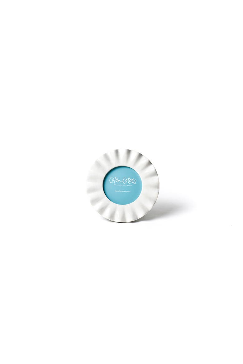 Signature White Ruffle Round Frame, Main, color, White