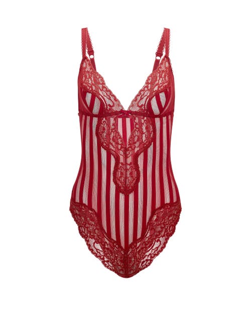 Adore Me Nala Bodysuit Lingerie In Red