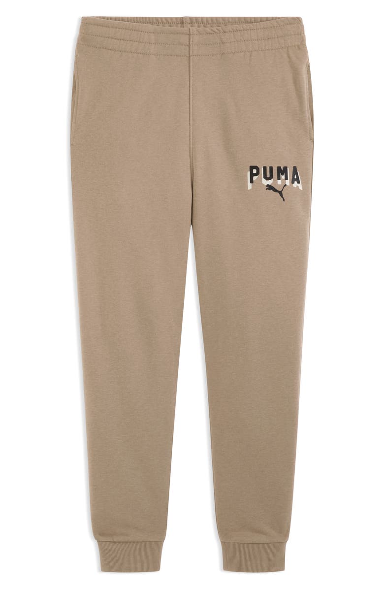 PUMA Kids' Class Pack Cotton Blend French Terry Joggers, Main, color, Pale Brown