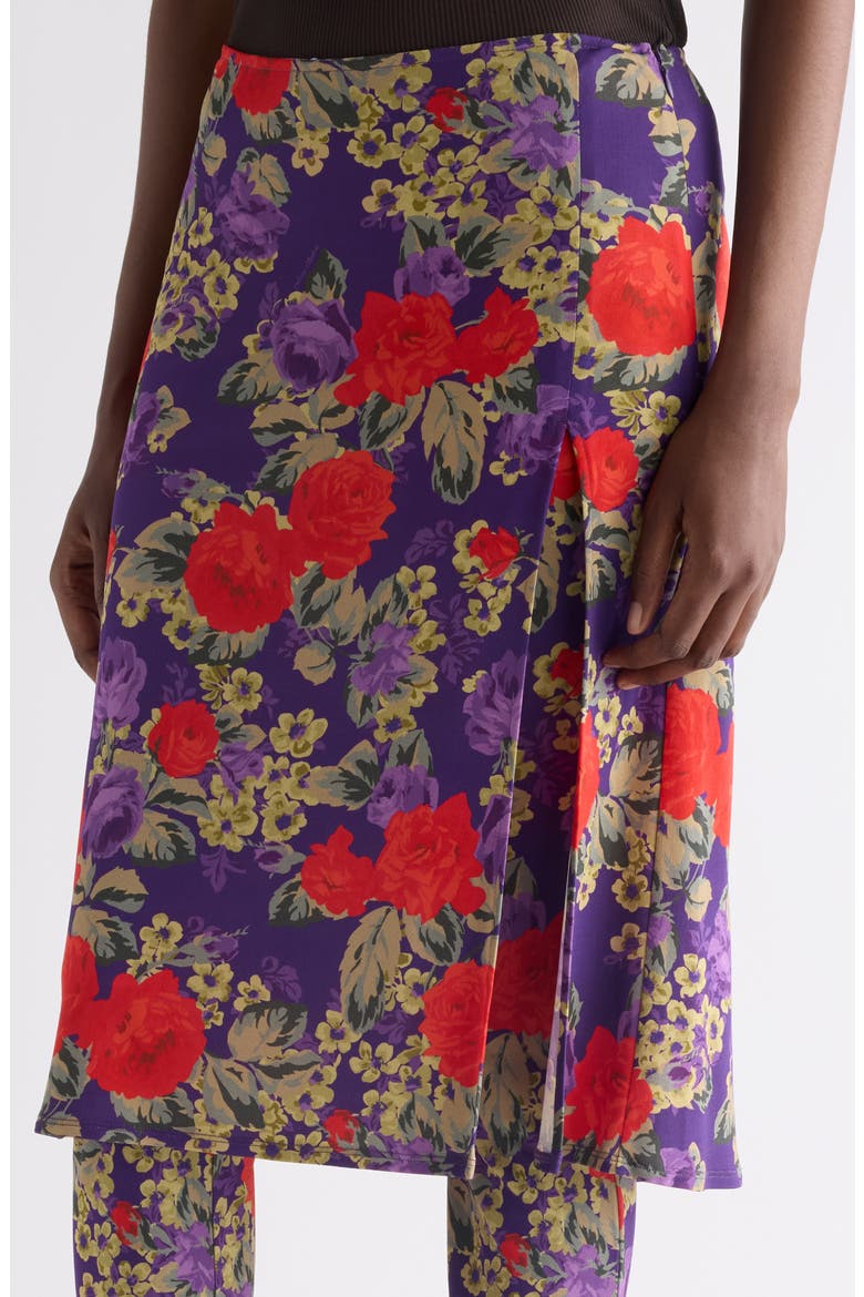 Floral Layered Knit Pants, Alternate, color, MULTI PURPLE
