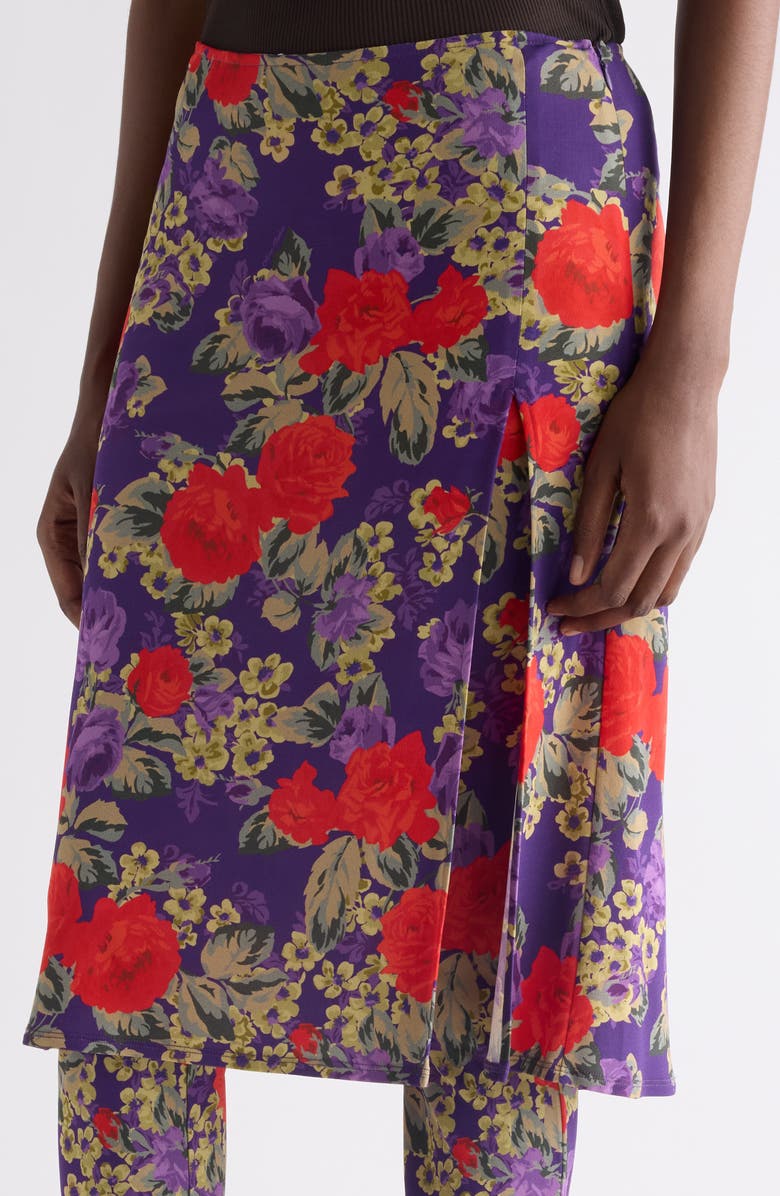 Acne Studios Floral Layered Knit Pants, Alternate, color, Multi Purple