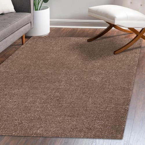 Jonathan Y Haze Solid Low-pile Area Rug In Brown/taupe