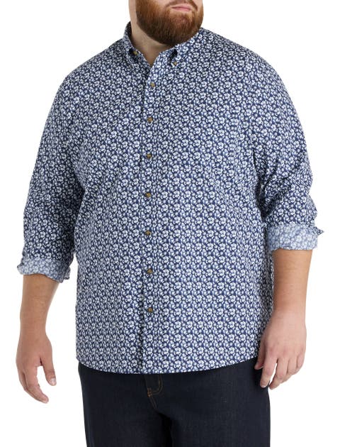 Big 
Tall Easy-Care Floral Print Sport Shirt