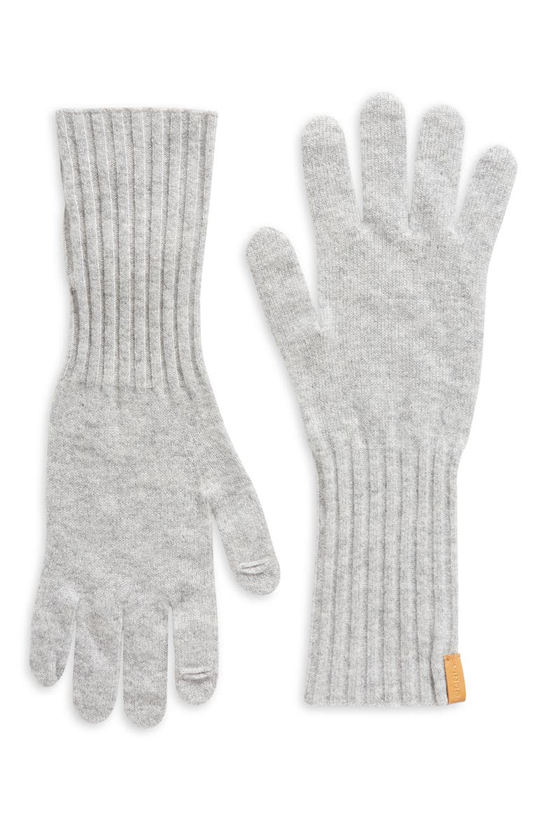 Boiled Cashmere Gloves, Main, color, HEATHER GREY