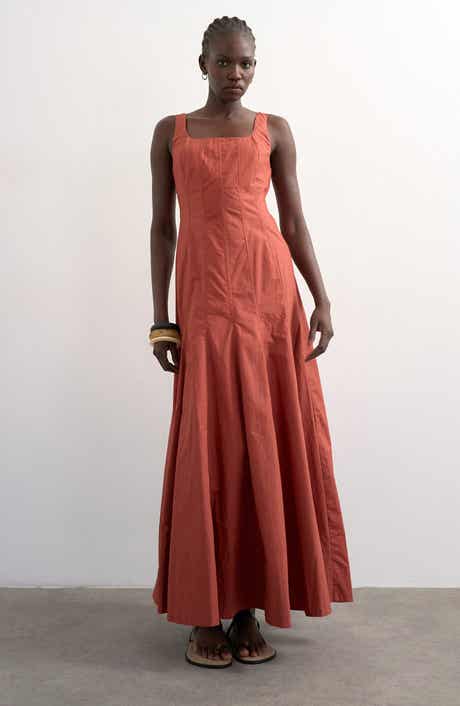 Drop Hem Cotton Maxi Sundress