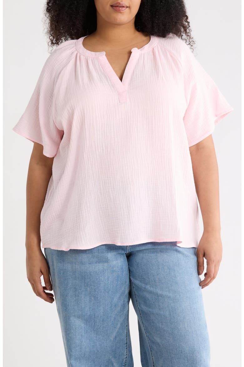 Artina Short Sleeve Blouse, Main, color, PALE PINK
