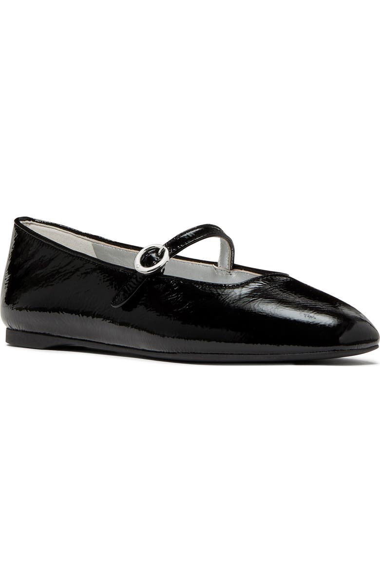 Kate Spade New York halo crinkled patent leather mary jane, Main, color, Black