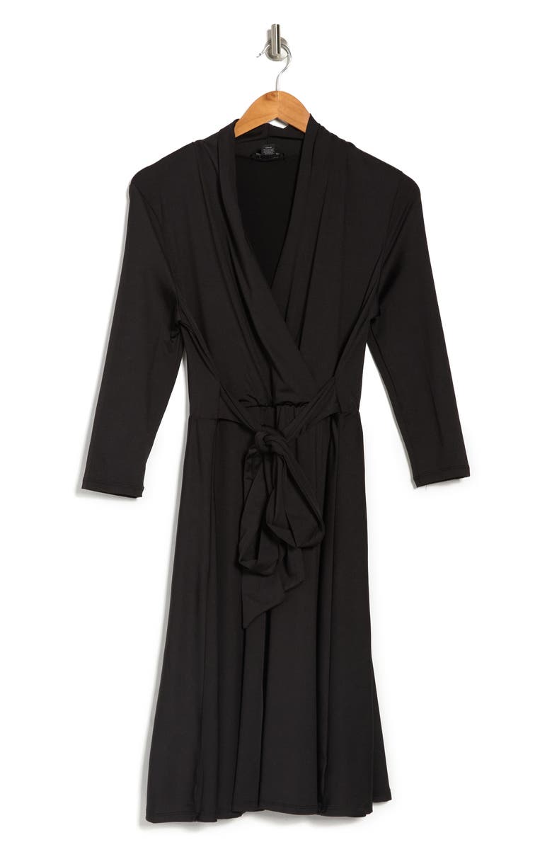 Prescott Three-Quarter Sleeve Faux Wrap Dress