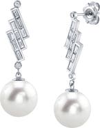 The Pearl Source South Sea Pearl & Diamond Bowie Earrings