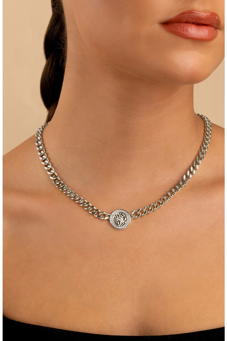 Taylor Medallion Necklace, Alternate, color, TWO TONE