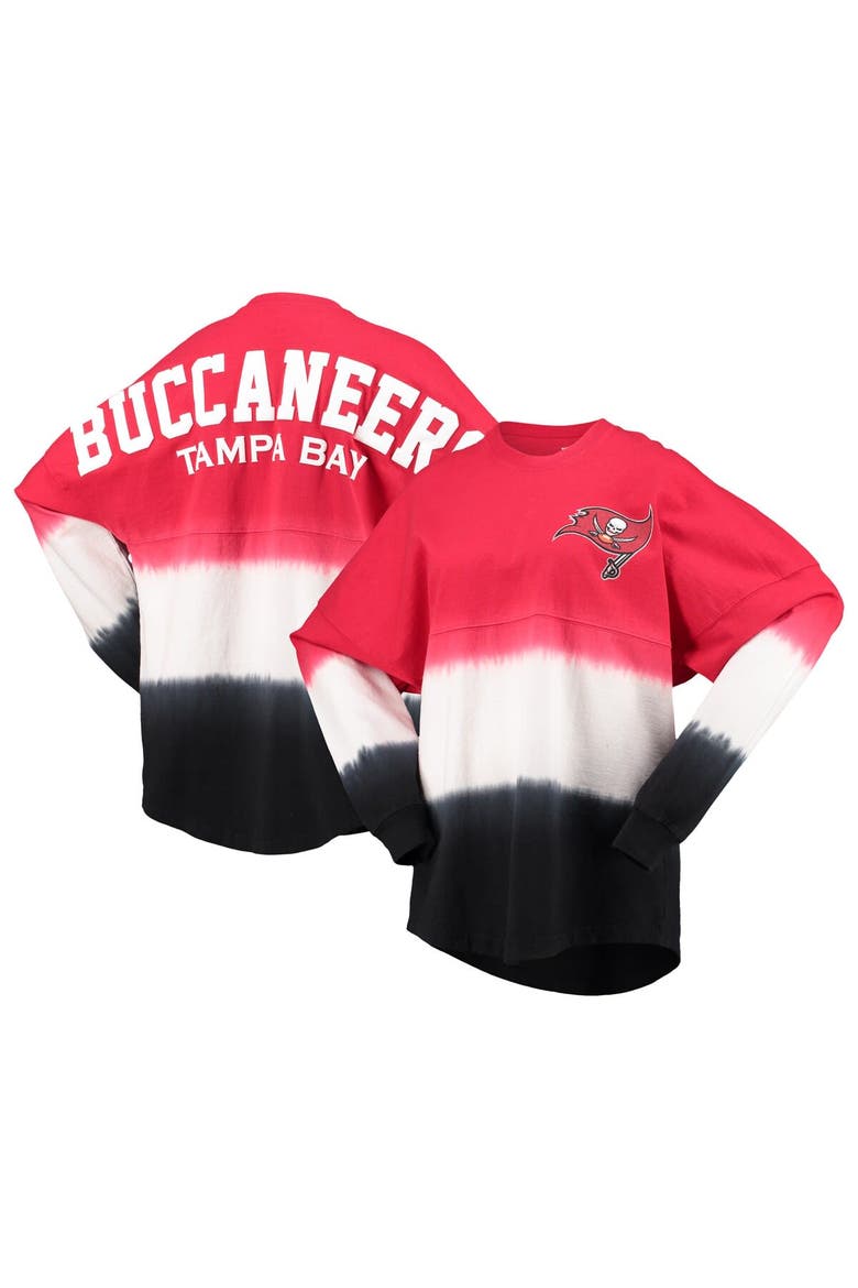 Women's Fanatics Branded Red/Black Tampa Bay Buccaneers Ombre Long Sleeve T-Shirt, Main, color, Red