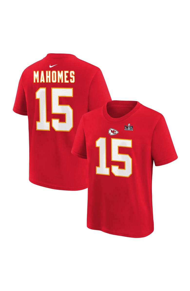 Nike Youth Nike Patrick Mahomes Red Kansas City Chiefs Super Bowl LVIII Player Name & Number T-Shirt, Main, color, 