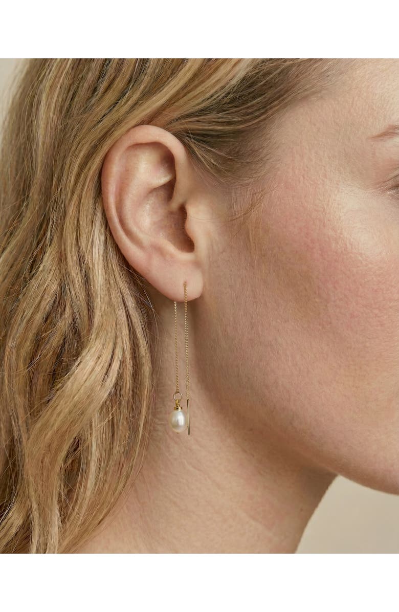 seree Lilith pearl thread earrings, Alternate, color, White