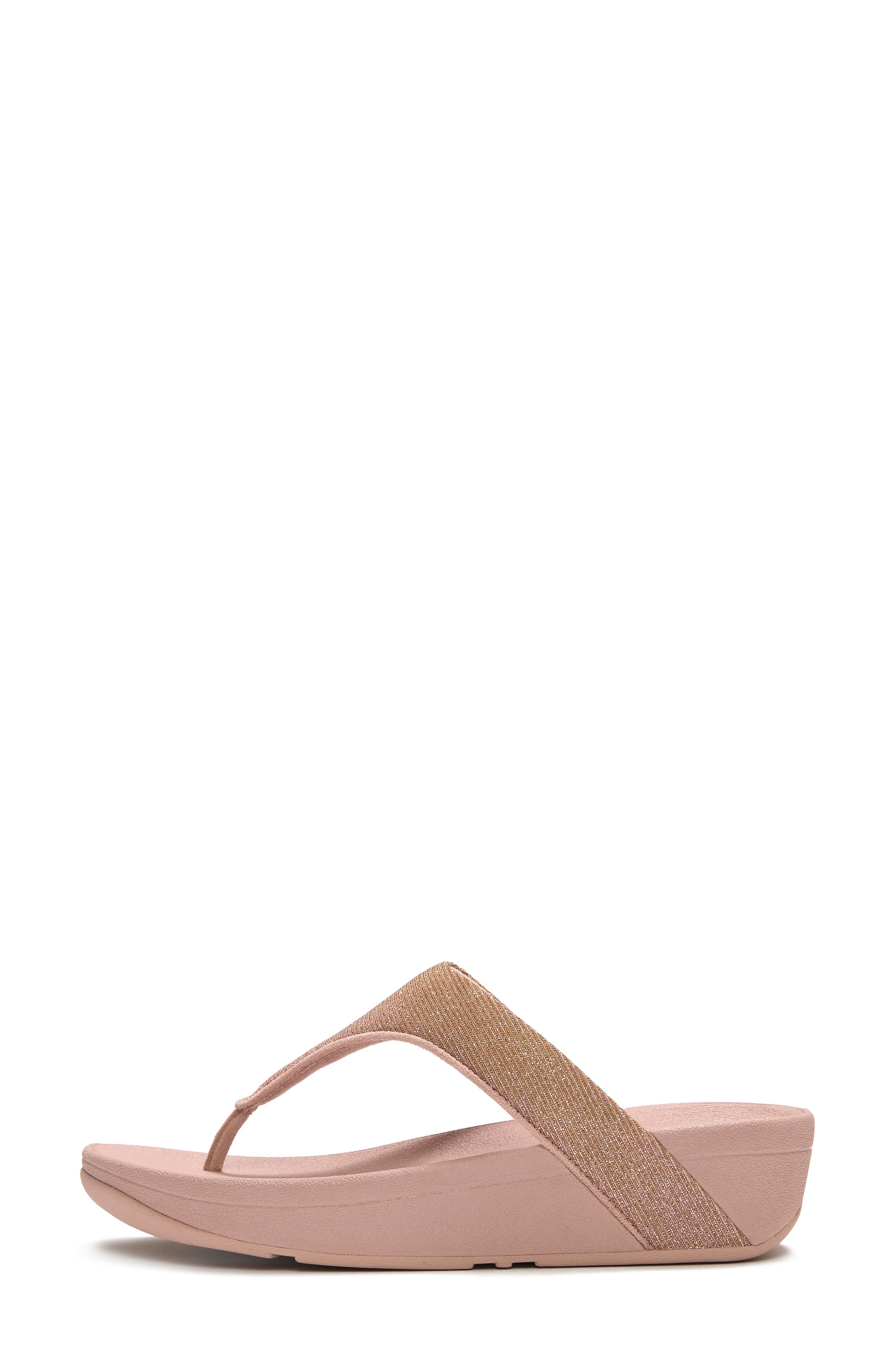 Flowrise Glitz Wedge Flip Flop, Alternate, color, ROSE GOLD