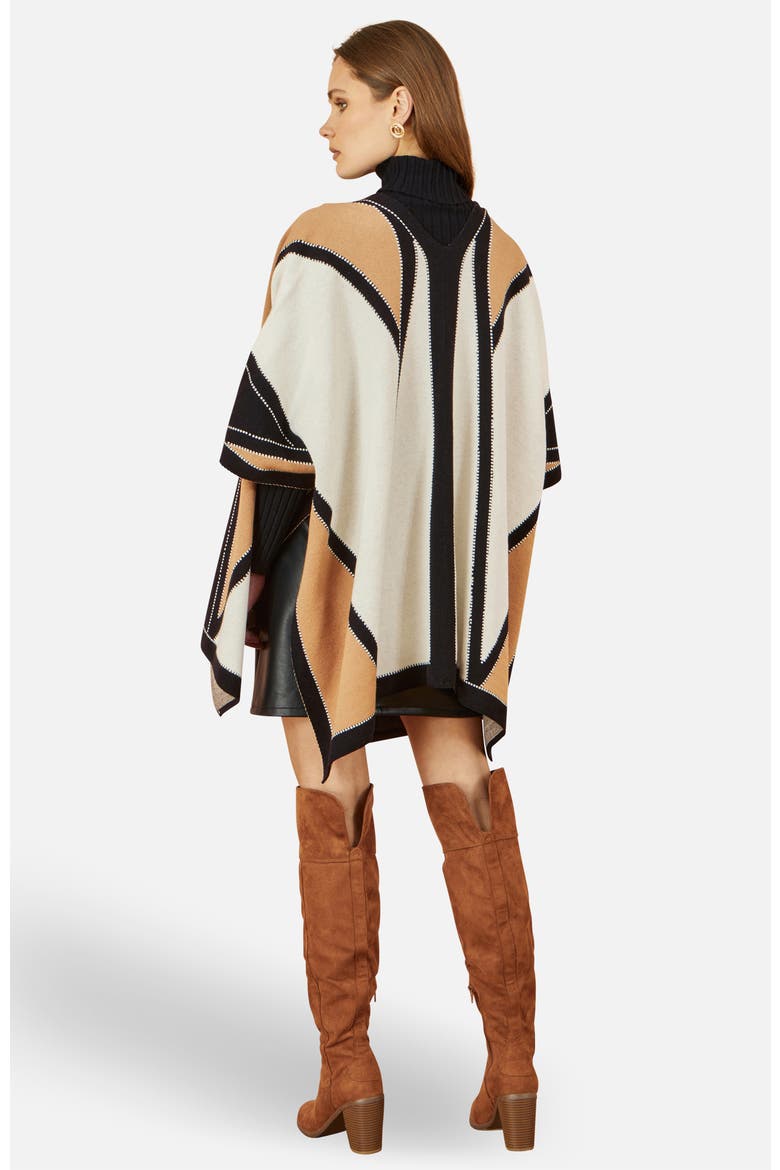 Colour Block Cape, Alternate, color, Brown