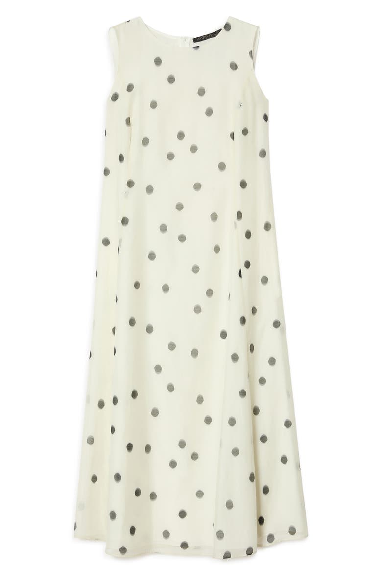 Palato Polka Dot Cotton & Silk Voile Dress, Alternate, color, WHITE