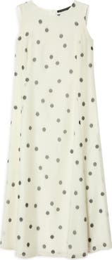 Marina Rinaldi Palato Polka Dot Cotton & Silk Voile Dress