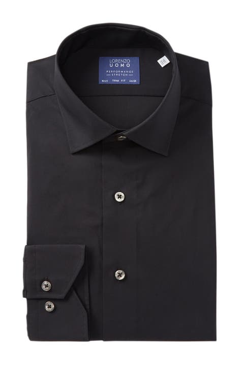 Travel Cotton Stretch Trim Fit Dress Shirt