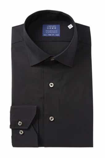 Lorenzo Uomo Travel Cotton Stretch Trim Fit Dress Shirt