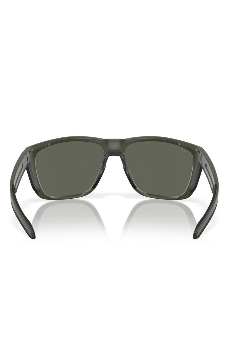Costa Del Mar 62mm Polarized Square Sunglasses, Alternate, color, Matte Olive/ Gray 580G
