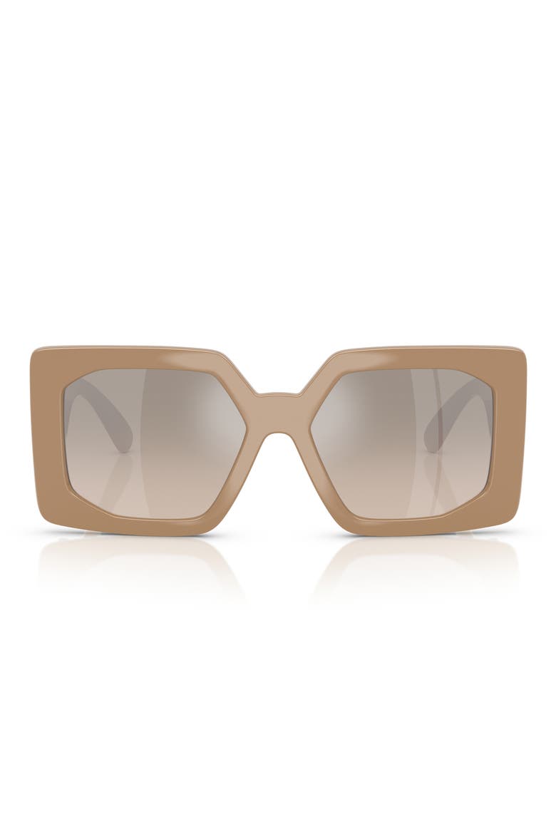 55mm Square Sunglasses, Main, color, BEIGE