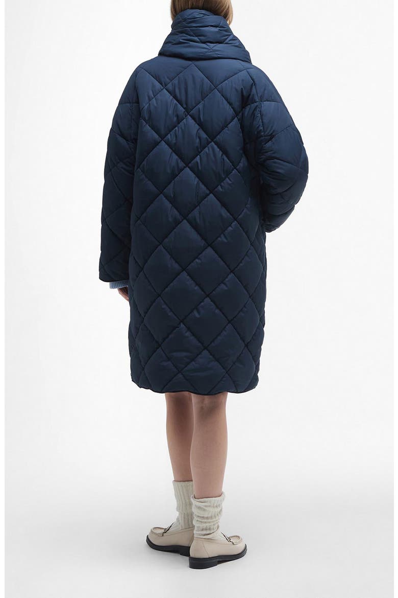 Brigitte Quilted Coat With Removable Scarf, Alternate, color, NAVY/ SKY DRESS TARTAN