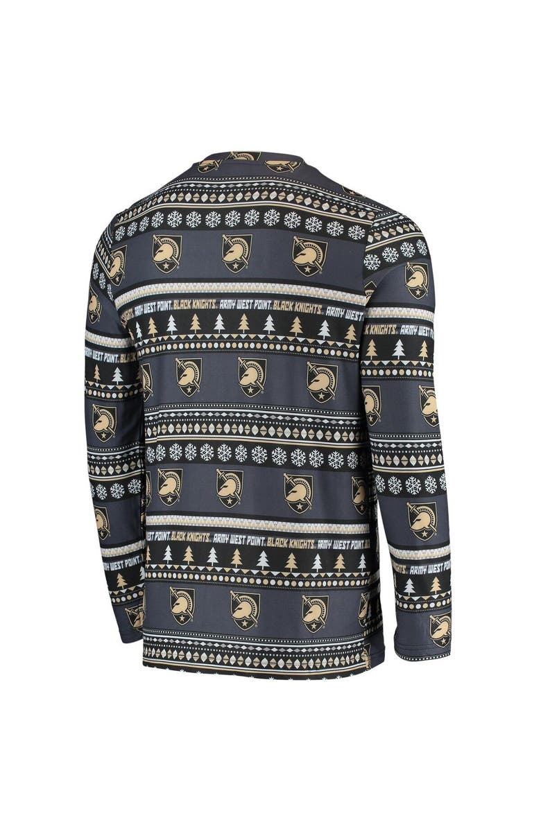 CONCEPTS SPORT Men's Concepts Sport Black Army Black Knights Ugly Sweater Knit Long Sleeve Top and Pant Set, Alternate, color, Black