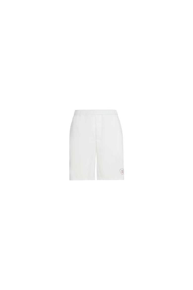 Nylon shorts with logo, Alternate, color, White