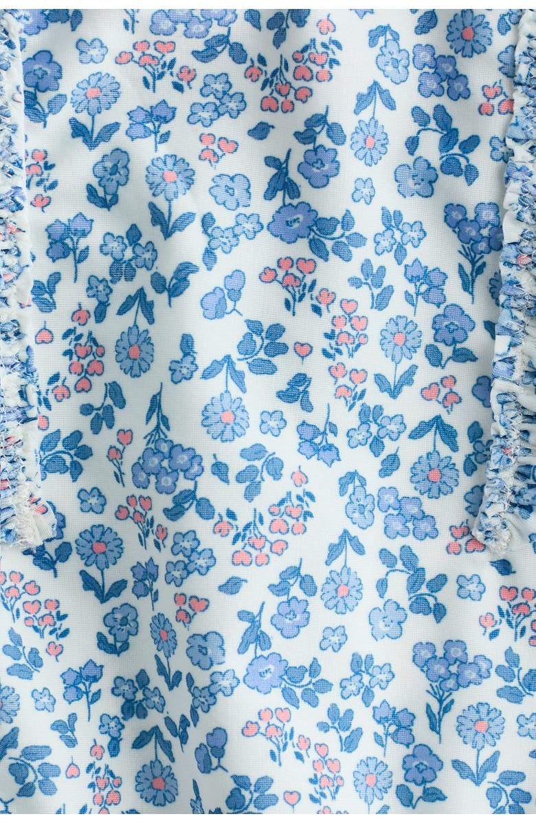 H&M Frill-trimmed Swimsuit, Alternate, color, Blue/Floral