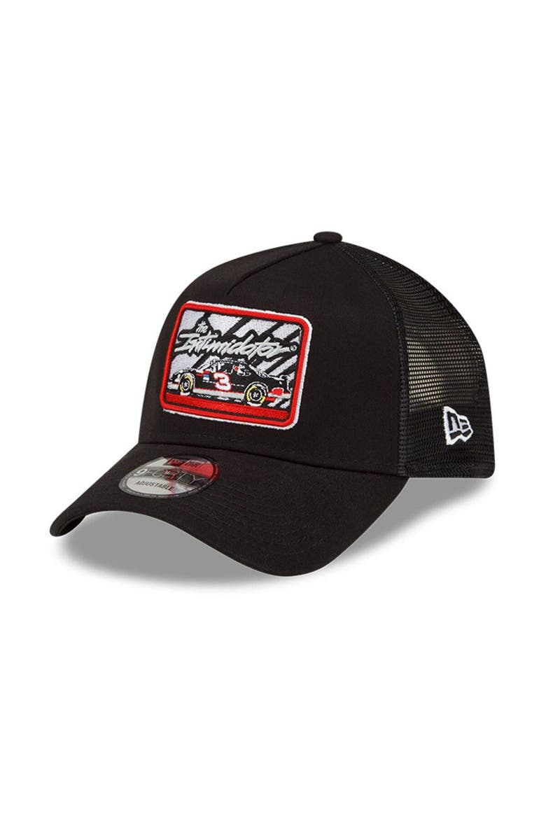 Men's New Era Black Dale Earnhardt Legends Intimidator 9FORTY A-Frame Trucker Snapback Adjustable Hat, Main, color, Black