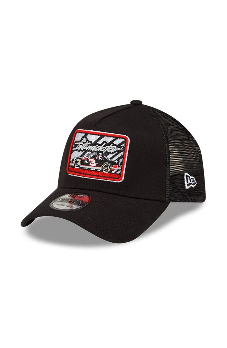 New Era Men's New Era Black Dale Earnhardt Legends Intimidator 9FORTY A-Frame Trucker Snapback Adjustable Hat, Main, color, 