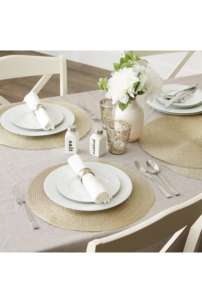 Metallic Gold Polyester Woven Placemat Set/4, Alternate, color, Metallic Gold