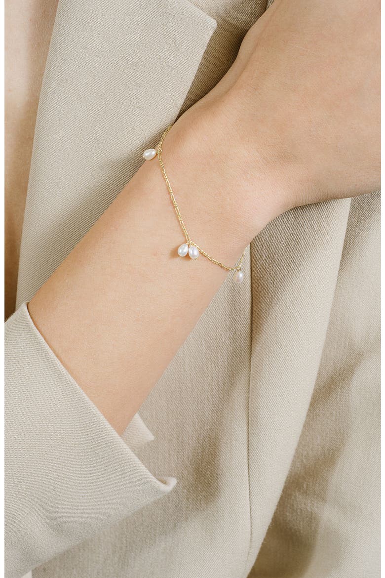 Keshi Pearl Charm Bracelet, Alternate, color, 14K YELLOW GOLD