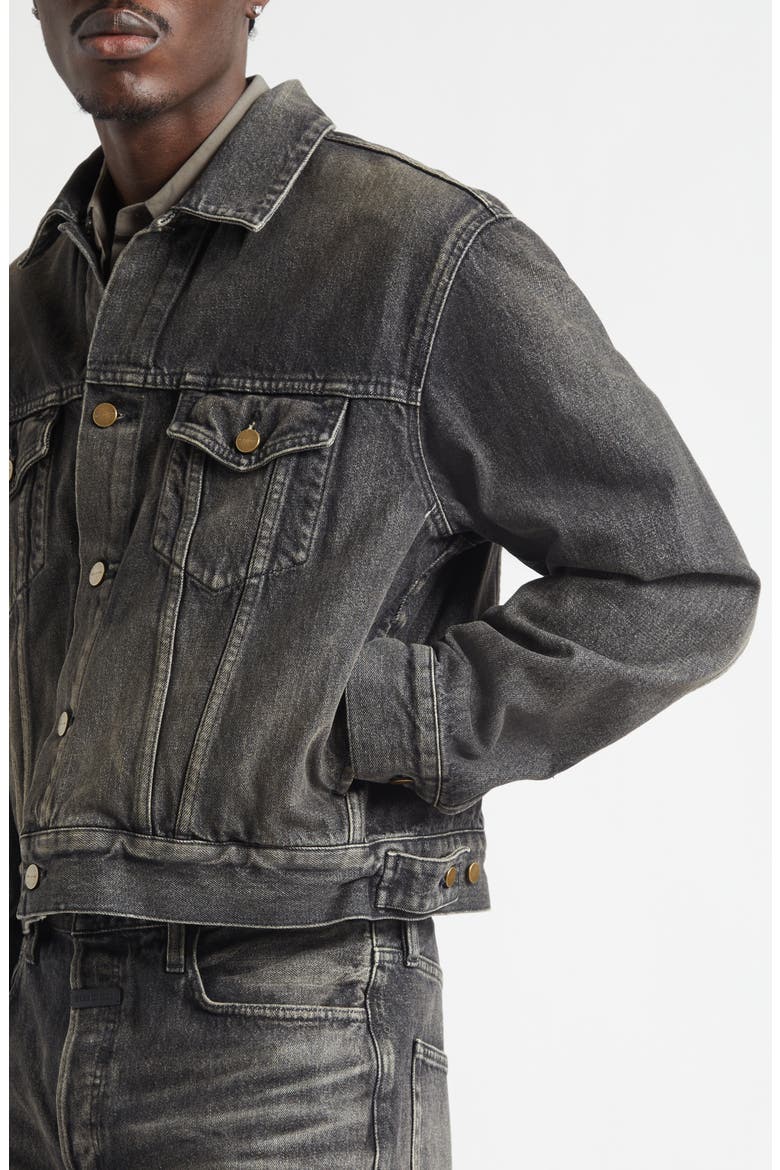 Denim Trucker Jacket, Alternate, color, WORN BLACK WORN BLACK