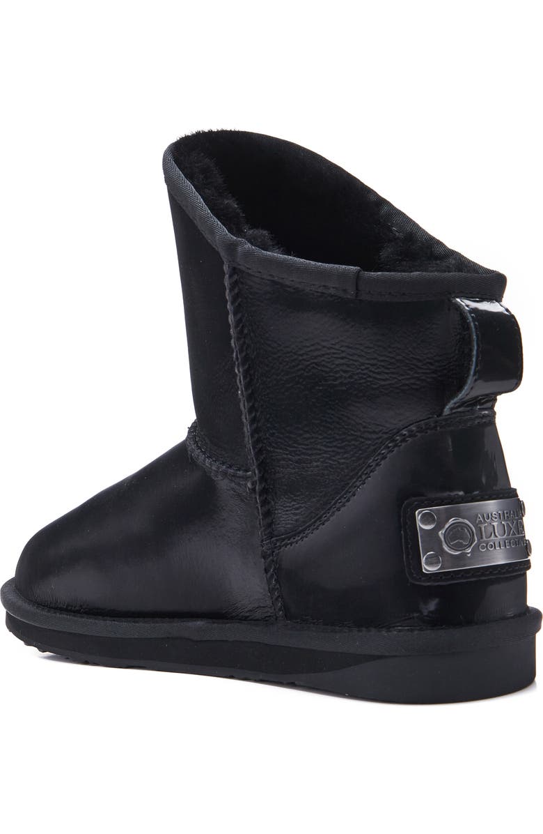 Australia Luxe Collective Cosy Genuine Shearling Extra Short Bootie, Alternate, color, Satin Black