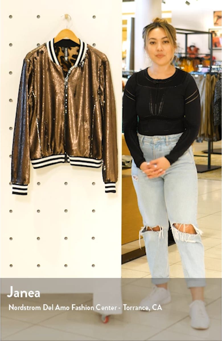 Nikki Flip Sequin Bomber Jacket, sales video thumbnail