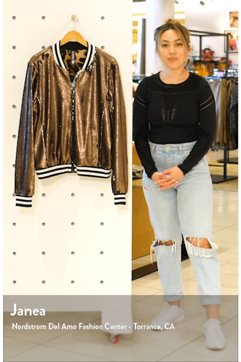 Nikki Flip Sequin Bomber Jacket video