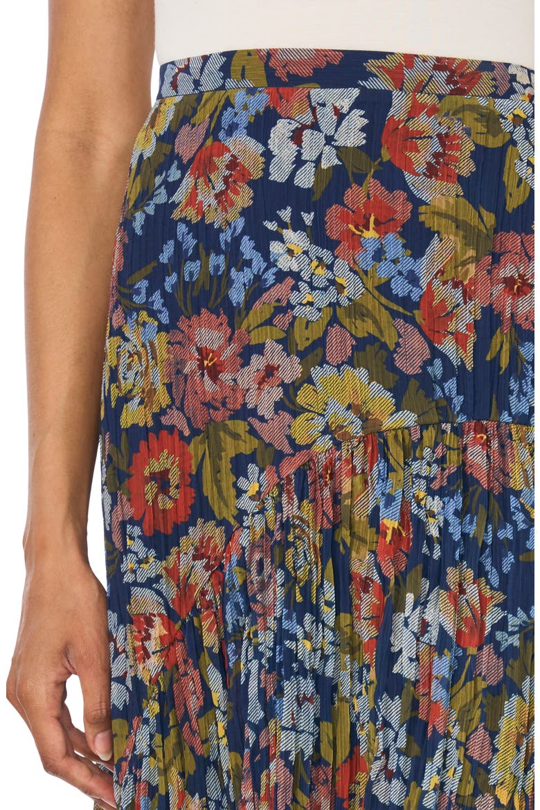 Floral Asymmetric Ruffle Skirt, Alternate, color, CLASSIC NAVY