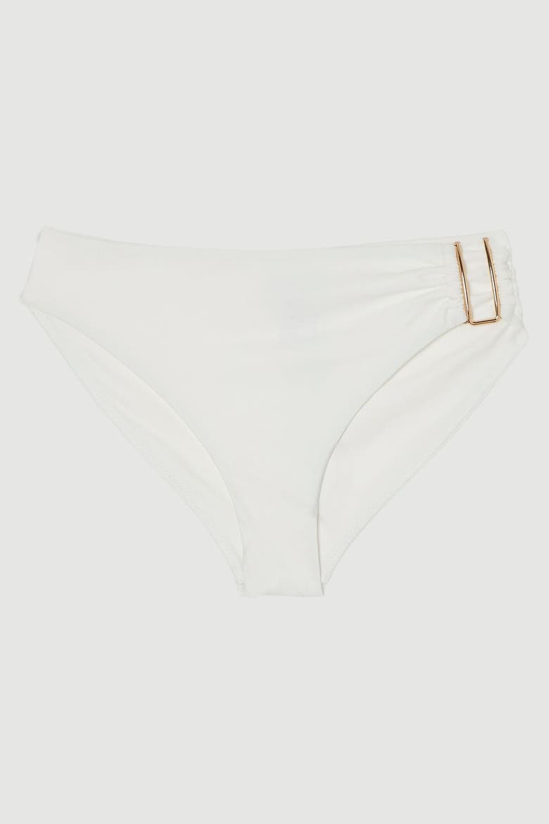 Bikini Bottoms With Gold Trim, Alternate, color, White