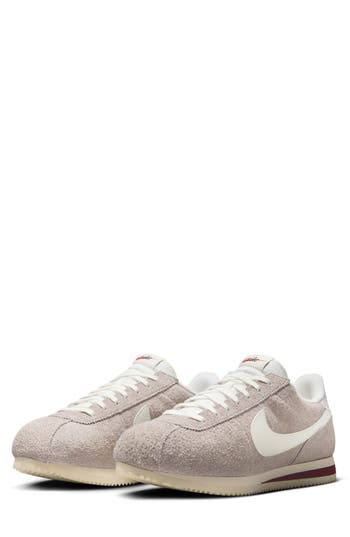 Nike Cortez Suede Sneakers In Gray And White