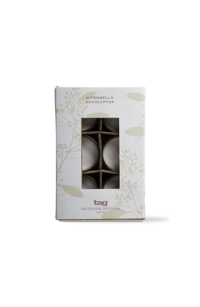 tag Citronella Eucalyptus Votives Set of Six Scented Candles, Main, color, Beige