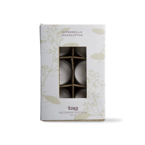 Tag Citronella Eucalyptus Votives Set Of Six Scented Candles In Brown