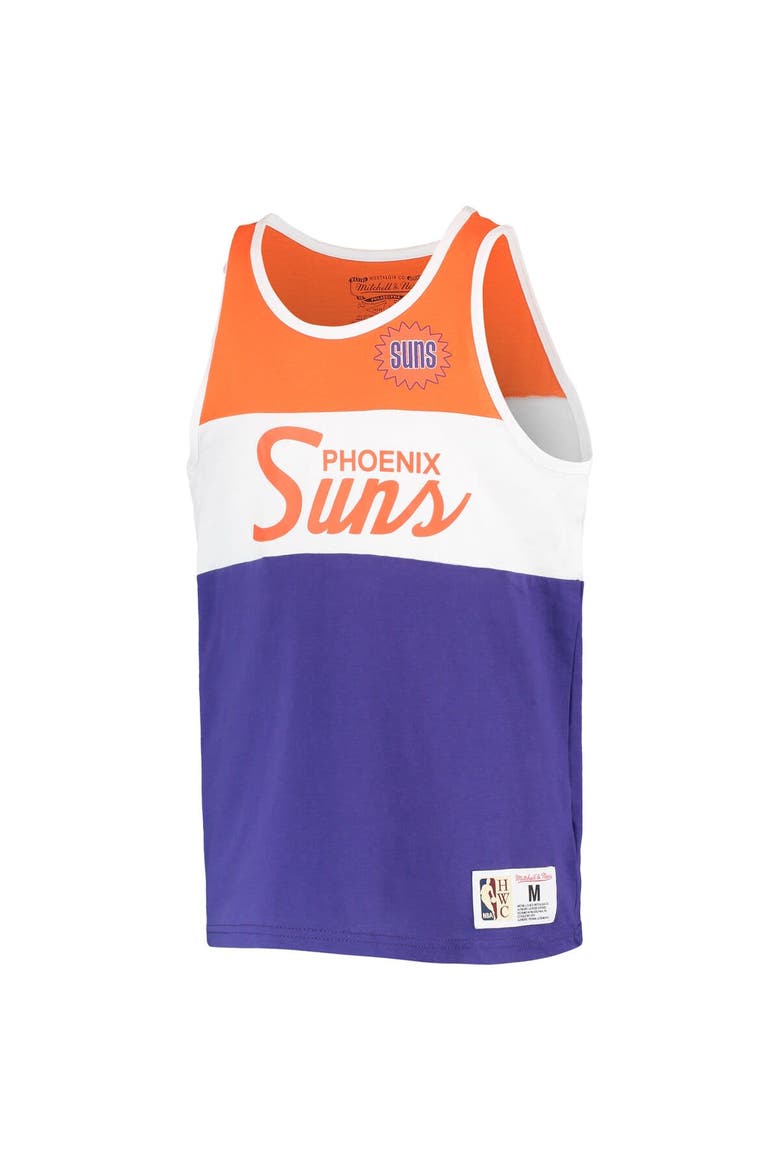 Youth Mitchell & Ness Purple/Orange Phoenix Suns Hardwood Classics Special Script Tank Top, Alternate, color, Purple